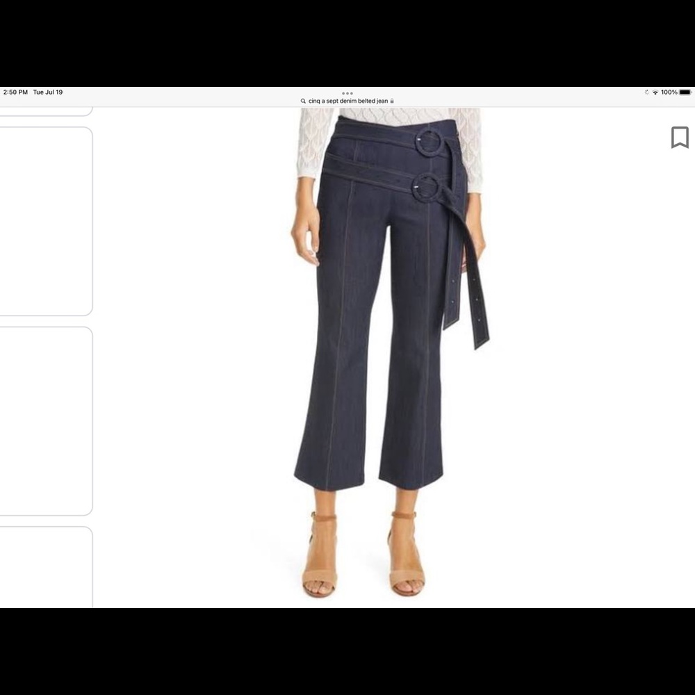 Cinq a Sept flare cropped double belts brand new tags on